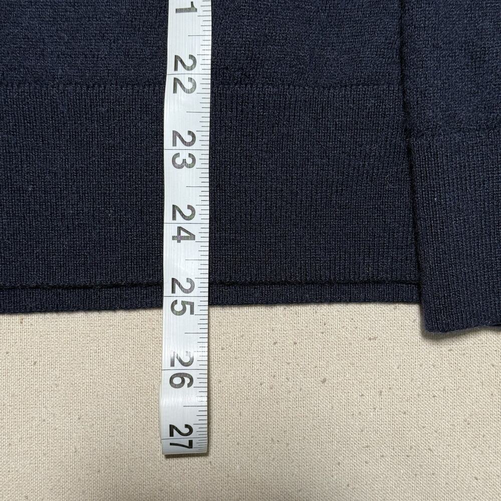 Banana Republic Sweater Mens L Tall Blue 100% Merino Wool 1/4 Zip Preppy - Picture 6 of 9